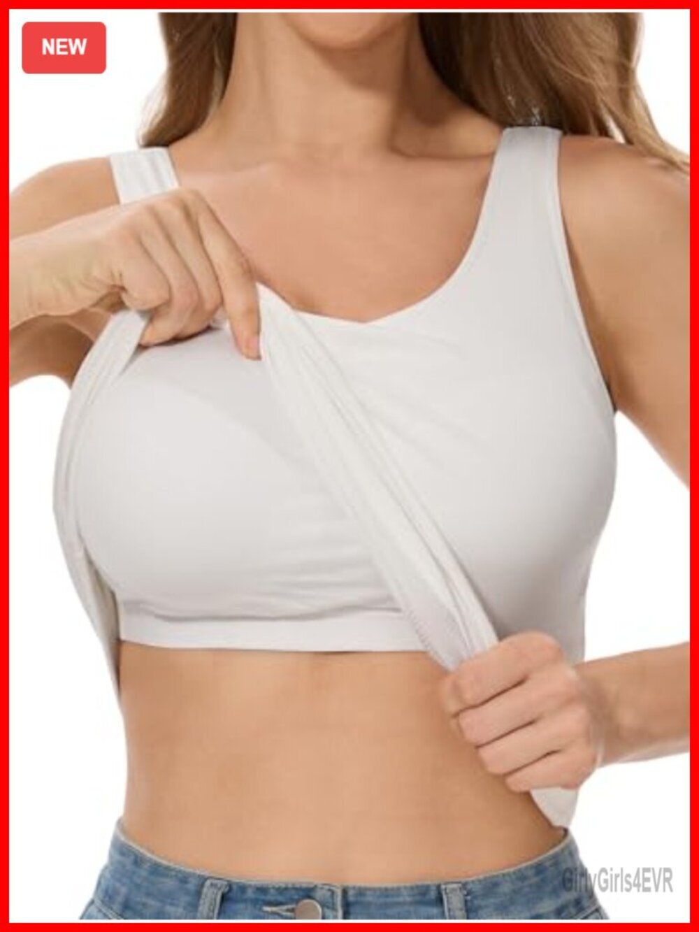 Ribbed Tank Top with Built-in Bra Sleeveless Casual Summer Basic Tops